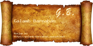 Galamb Barnabás névjegykártya